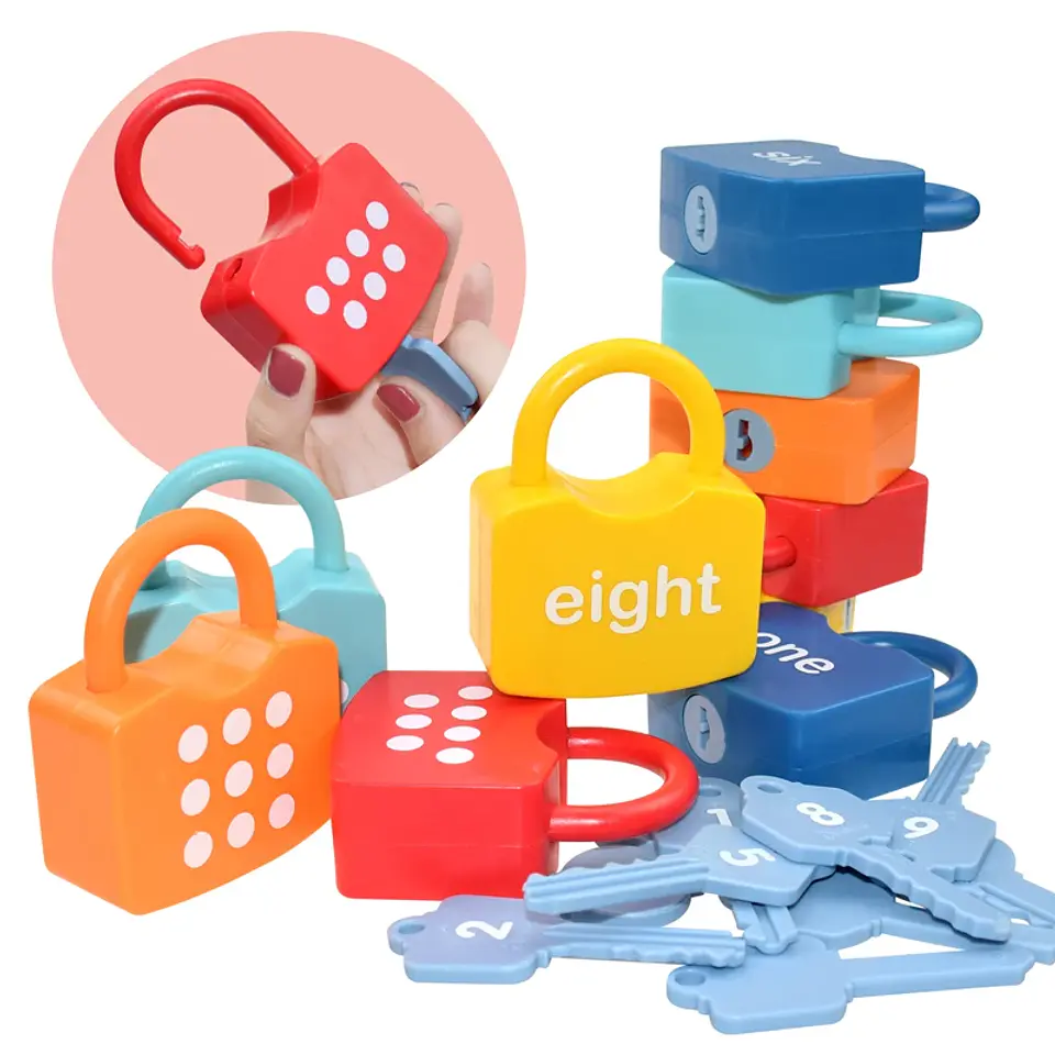 Alphabet Lock & Key Toy Set – Number Matching 9