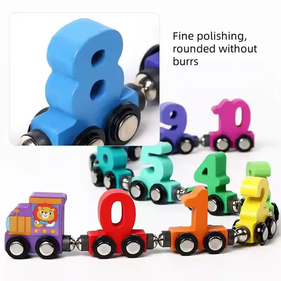 Wooden Magnetic Number Train – Early Learning Toy 5