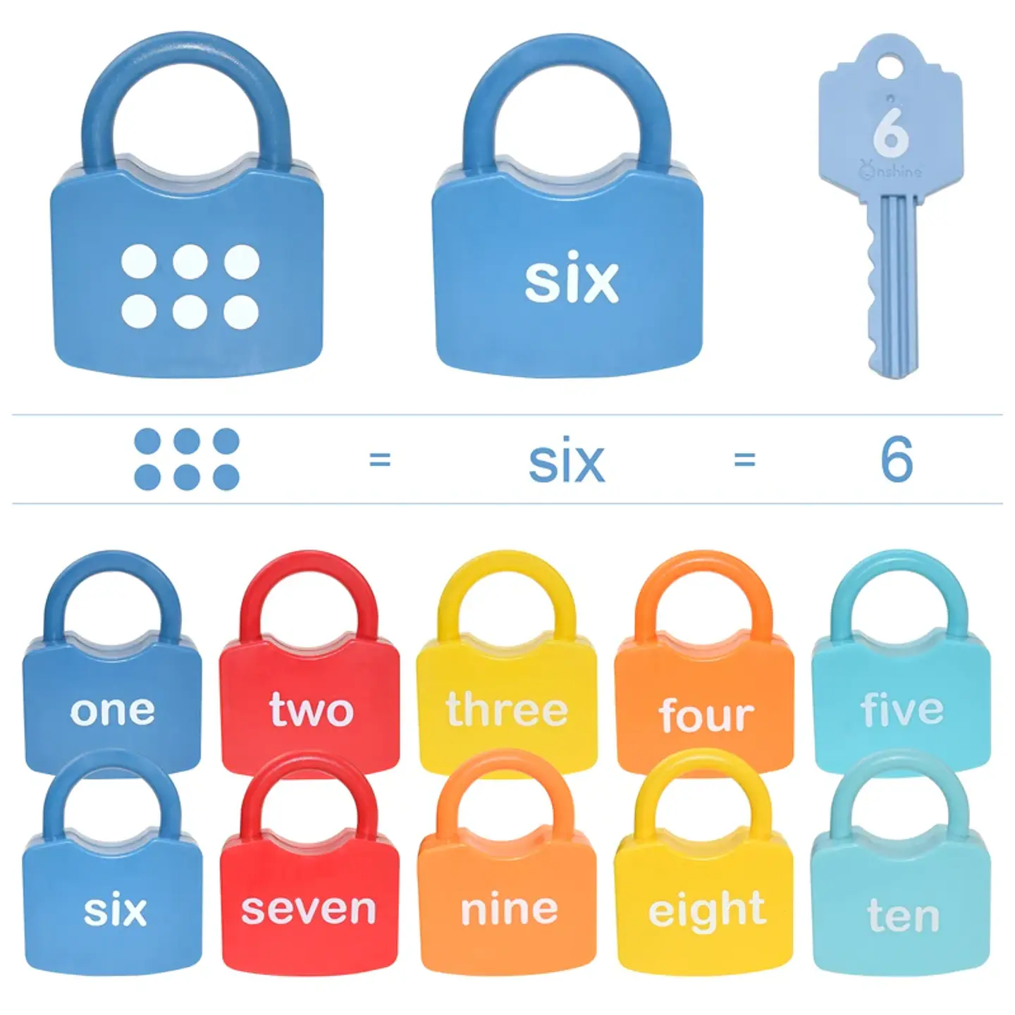 Alphabet Lock & Key Toy Set – Number Matching 12