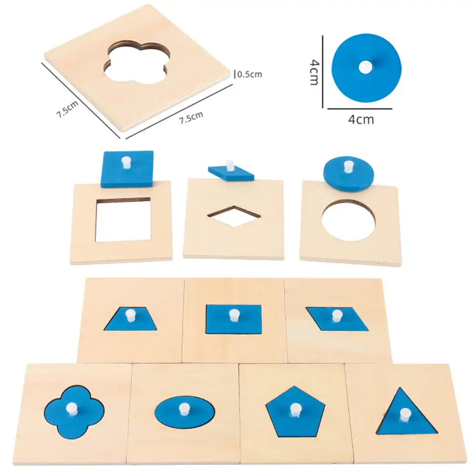 Montessori Wooden Math Set – Geometry & Fractions 13