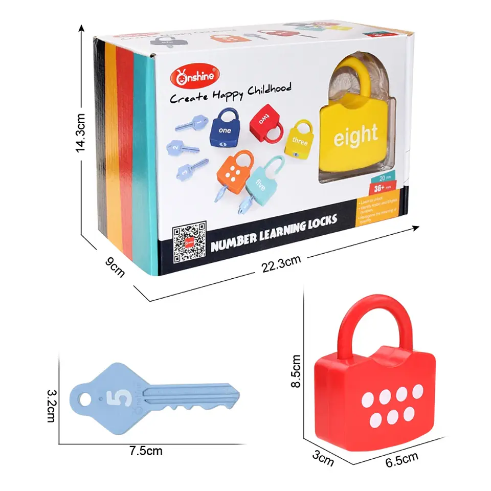 Alphabet Lock & Key Toy Set – Number Matching 16