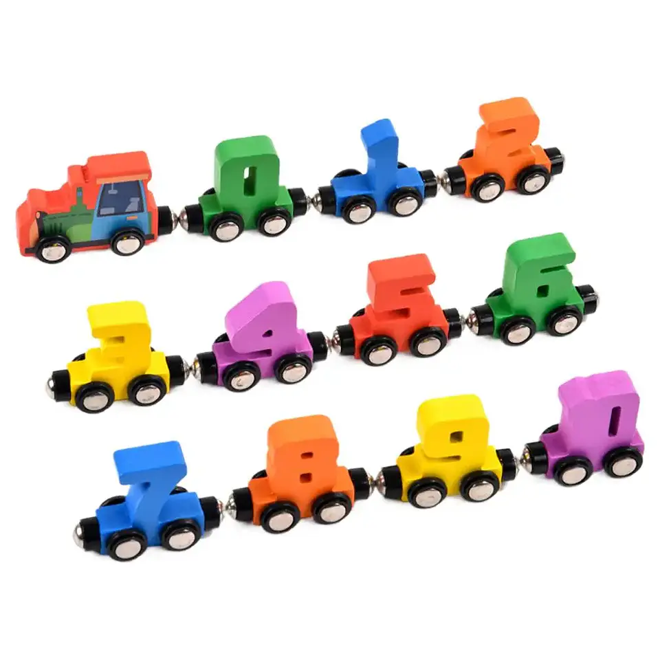 Wooden Magnetic Number Train – Early Learning Toy 12