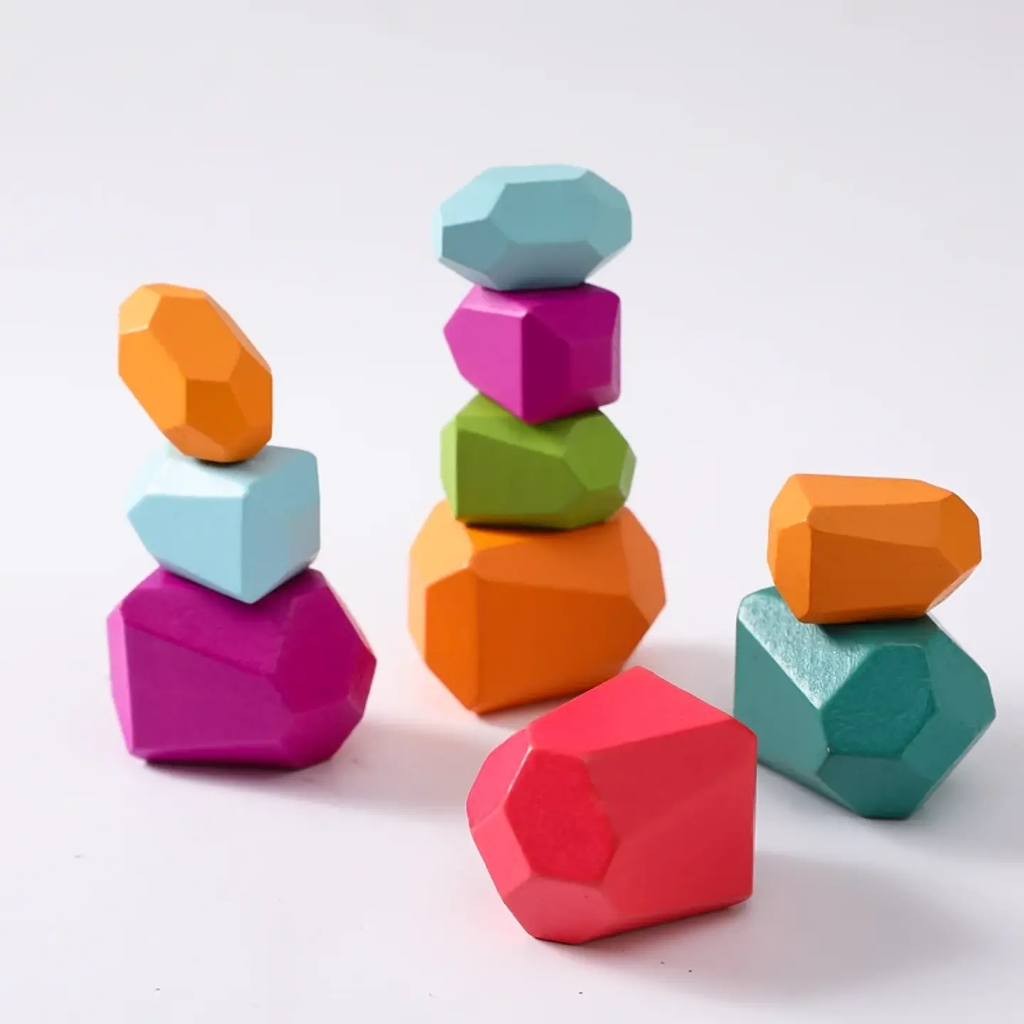 Rainbow Stone Stacking Set – Wooden Balancing Game 23