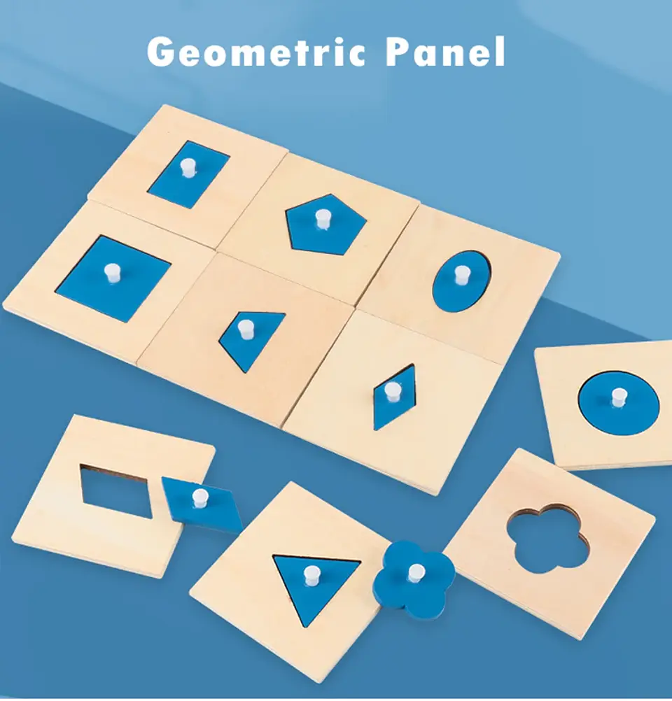 Montessori Wooden Math Set – Geometry & Fractions 22
