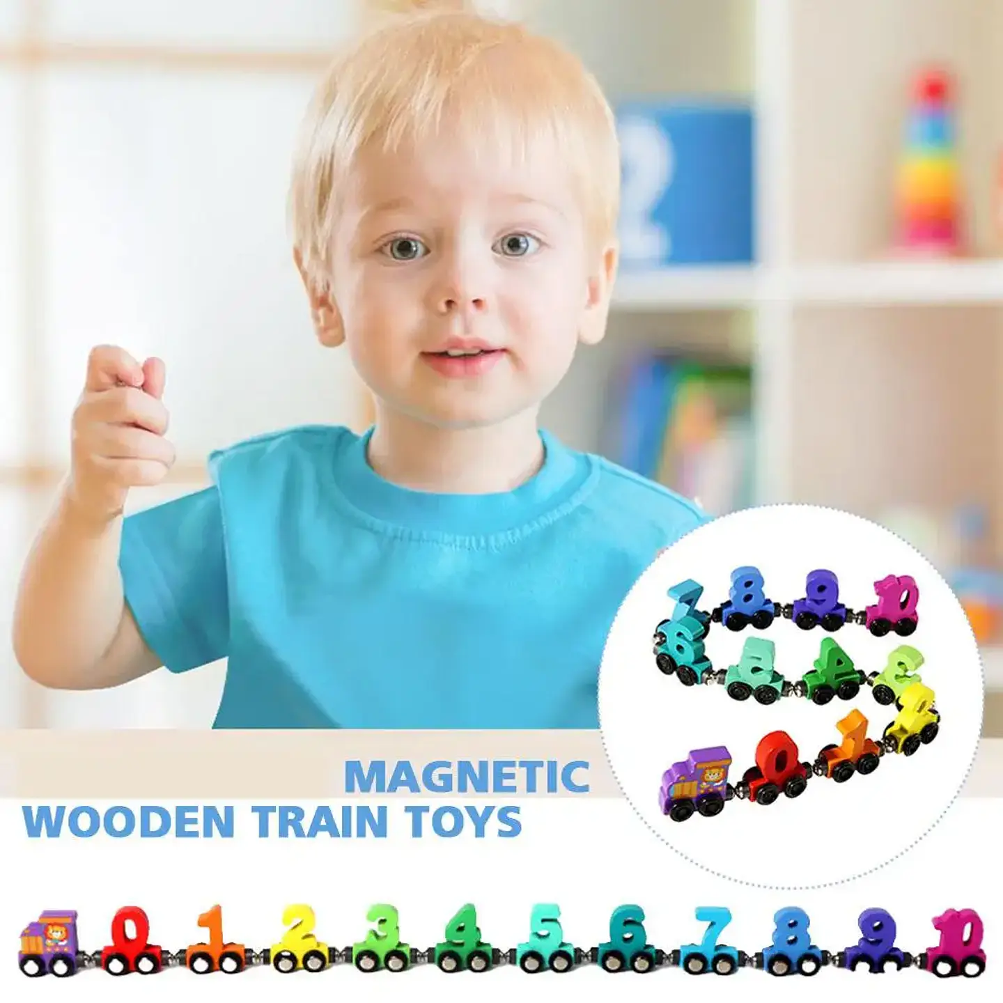 Wooden Magnetic Number Train – Early Learning Toy 15