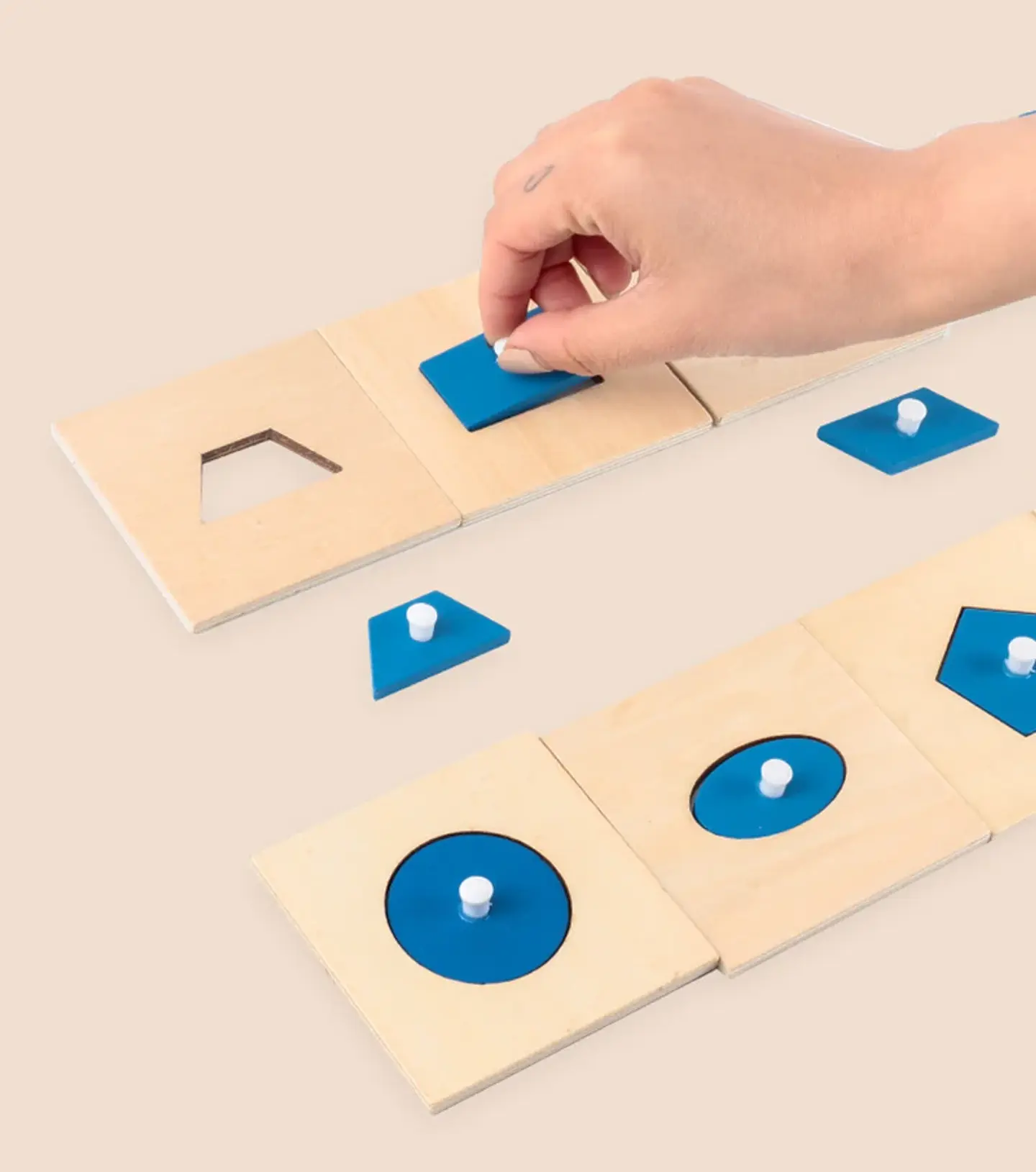 Montessori Wooden Math Set – Geometry & Fractions 24