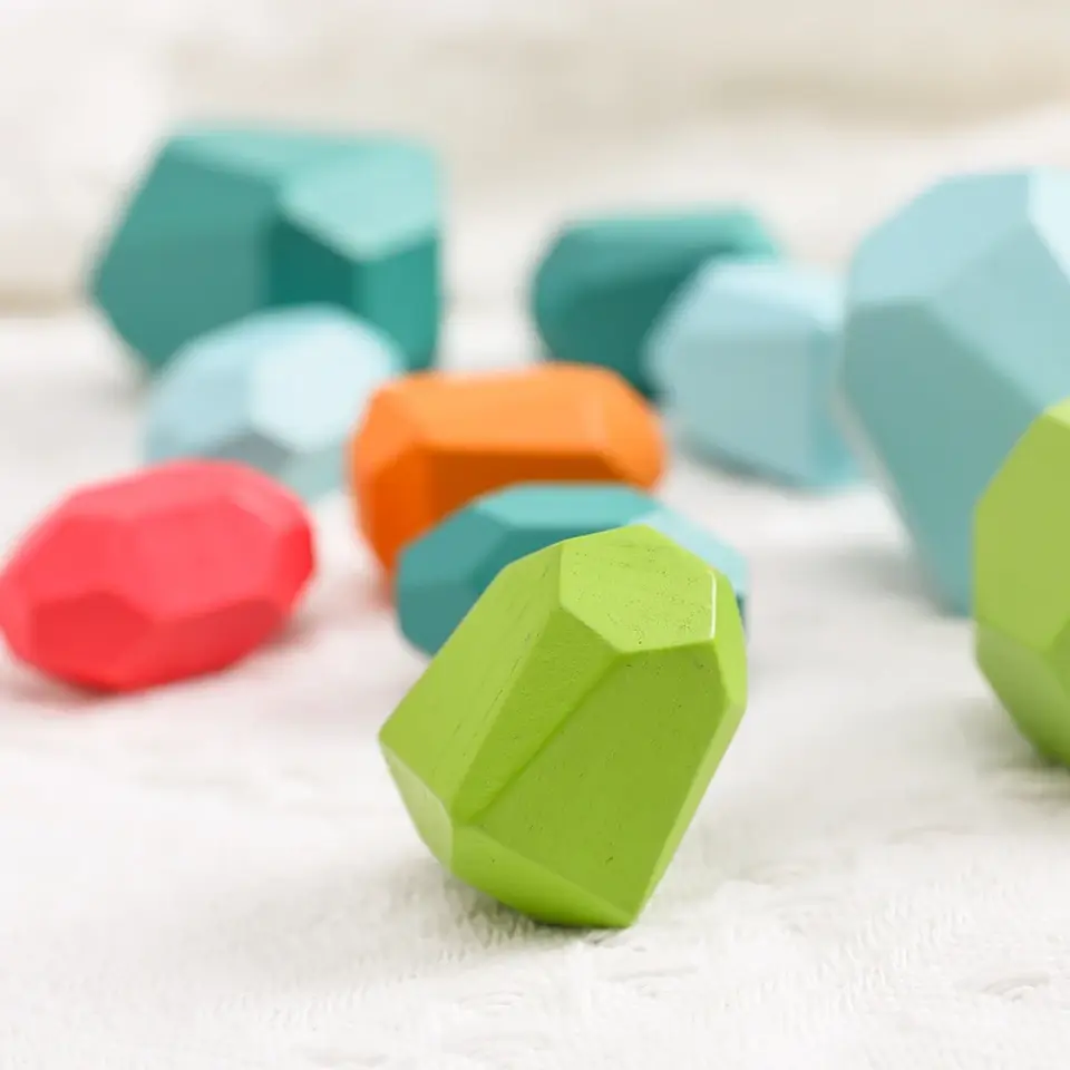 Rainbow Stone Stacking Set – Wooden Balancing Game 27