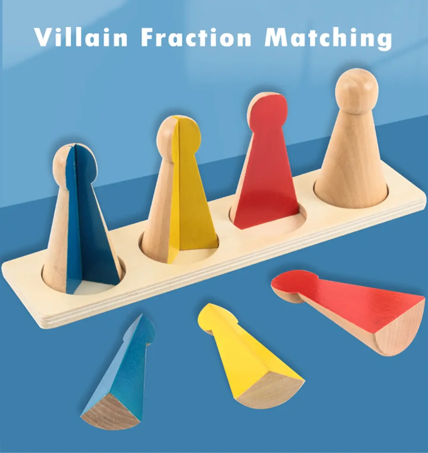 Montessori Wooden Math Set – Geometry & Fractions 28