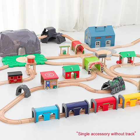 Wooden Train Track Cave Tunnel Accessory