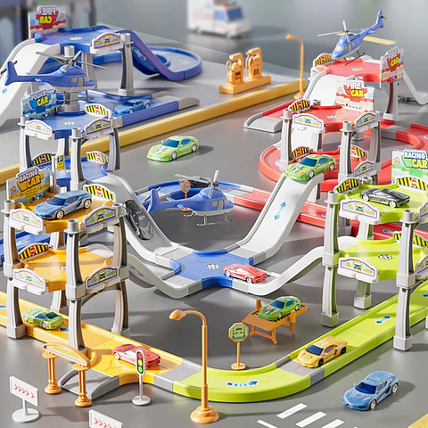 Parking Lot Ramp Track Playset – Urban City