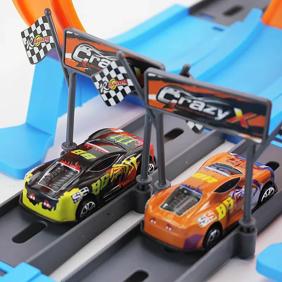 DIY Stunt Racing Track Set – Pull-Back Cars 2