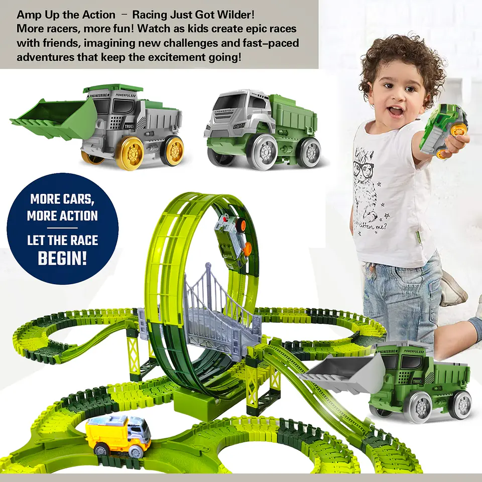 Dinosaur Racing Track Set – Flexible Climbing Rail 2