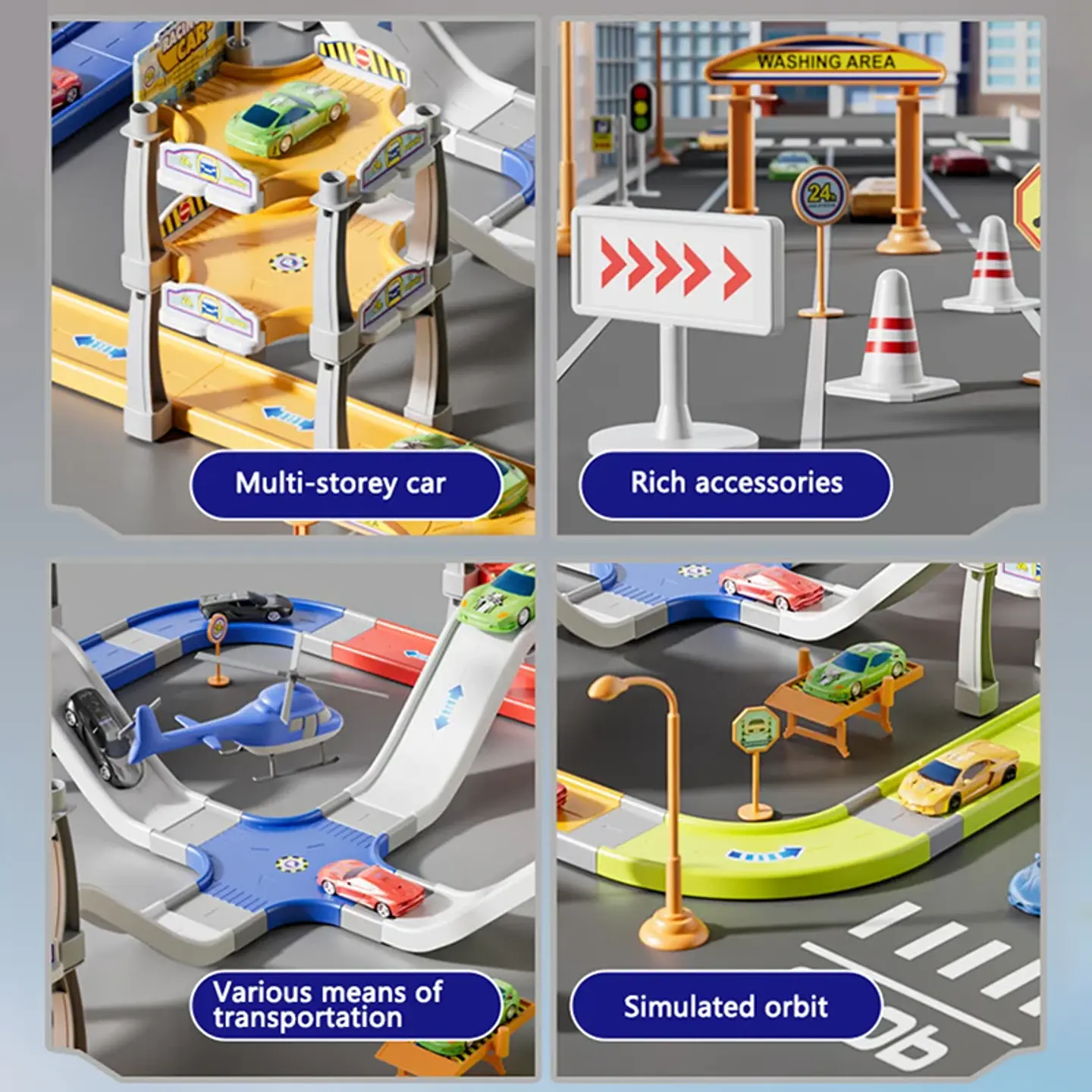 Parking Lot Ramp Track Playset – Urban City 3