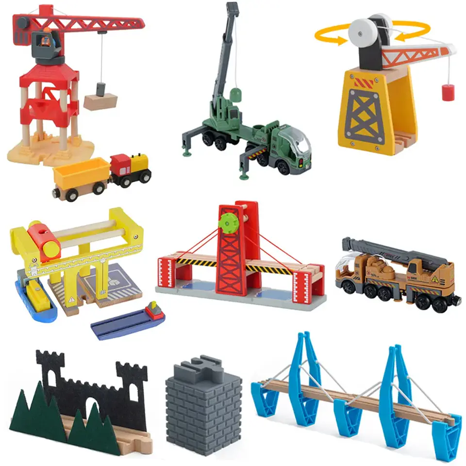 Wooden Train Track Mountain Bridge Accessory Set 1