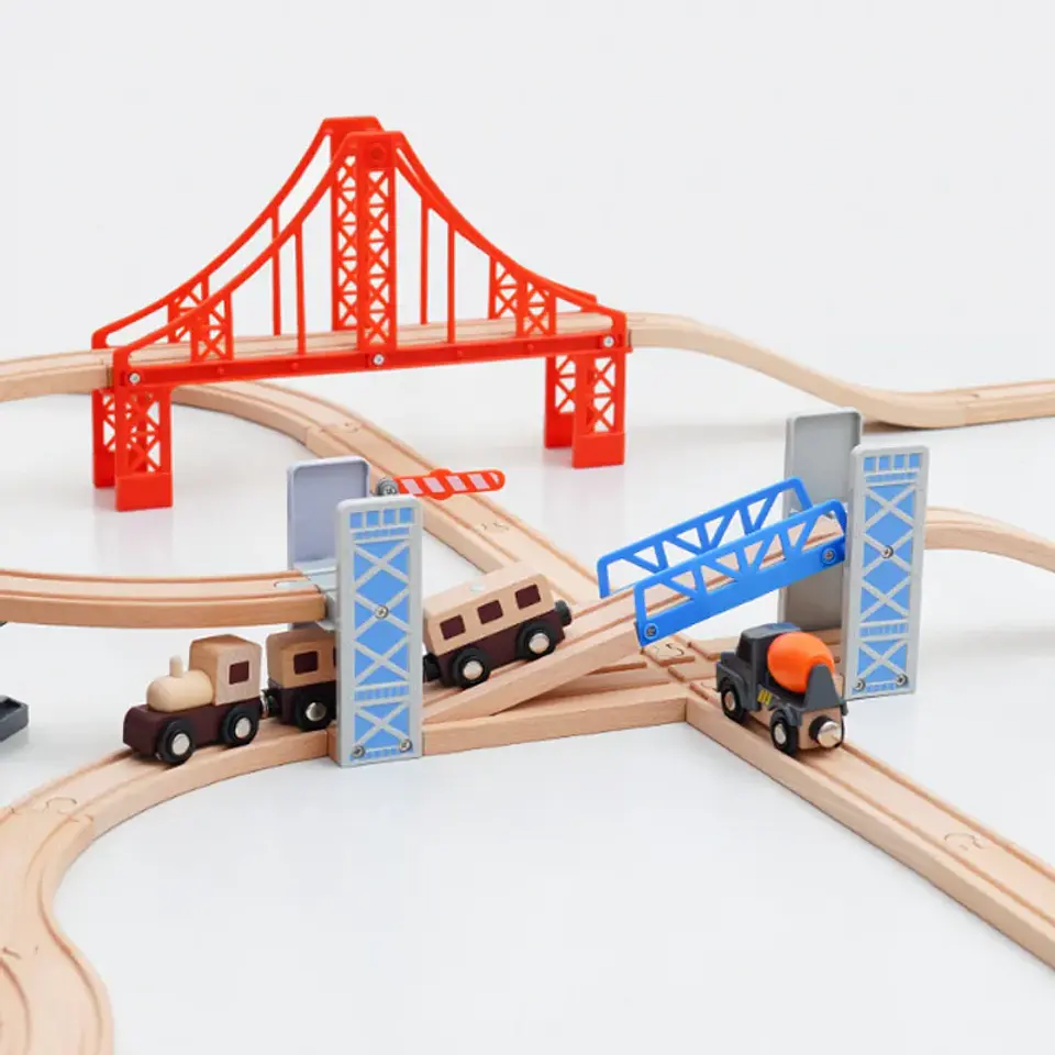 Wooden Train Track Mountain Bridge Accessory Set 2