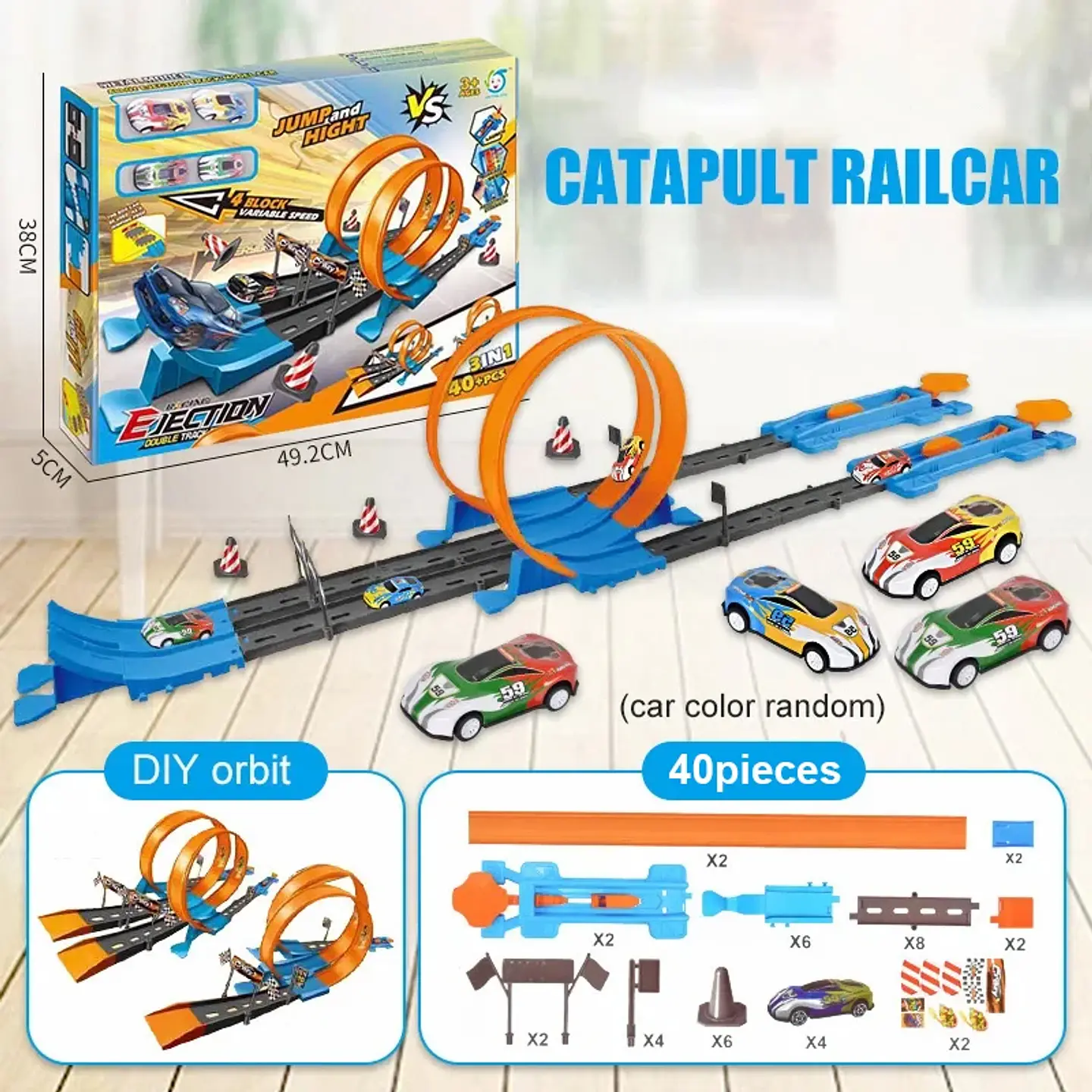 DIY Stunt Racing Track Set – Pull-Back Cars 7