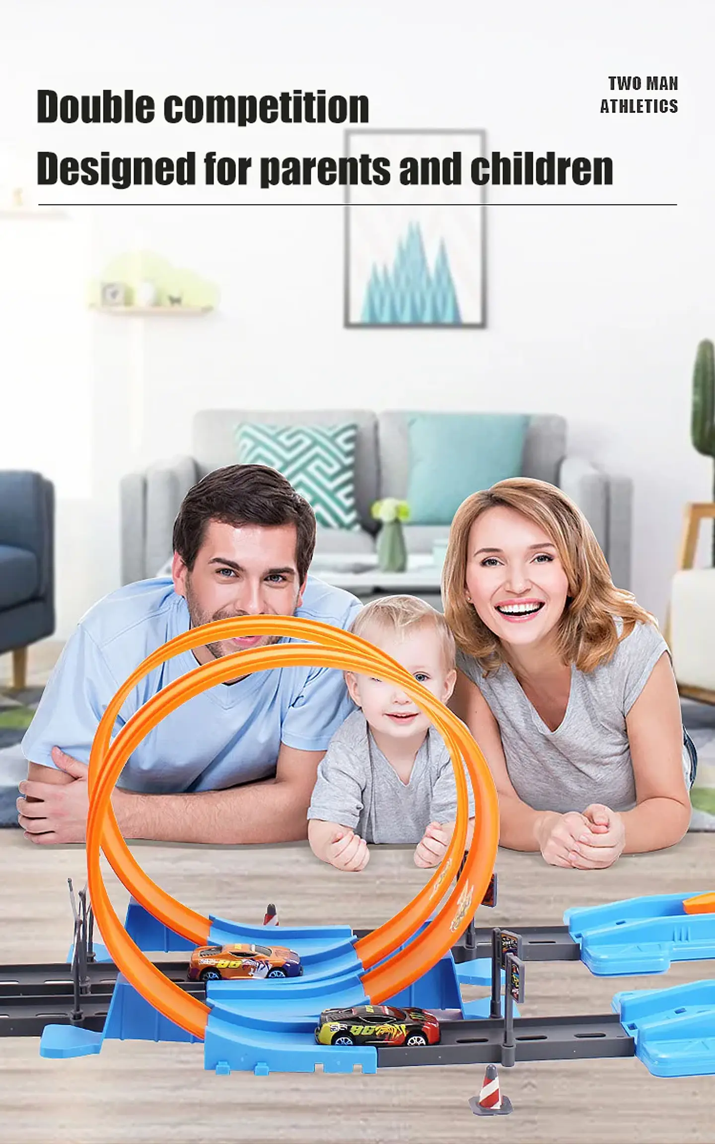DIY Stunt Racing Track Set – Pull-Back Cars 15
