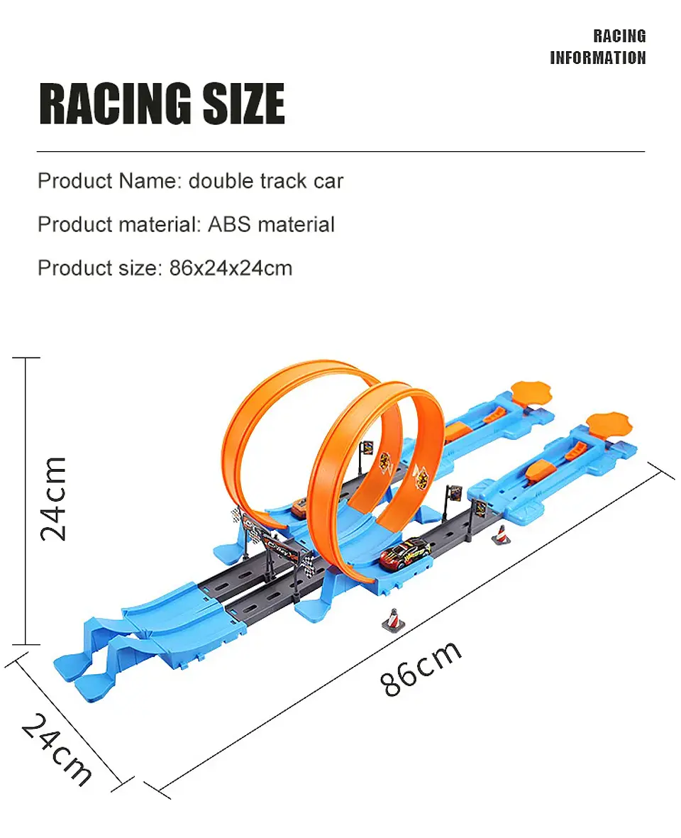 DIY Stunt Racing Track Set – Pull-Back Cars 21
