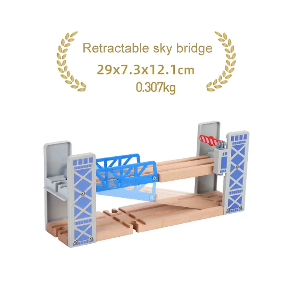 Wooden Train Track Mountain Bridge Accessory Set 15