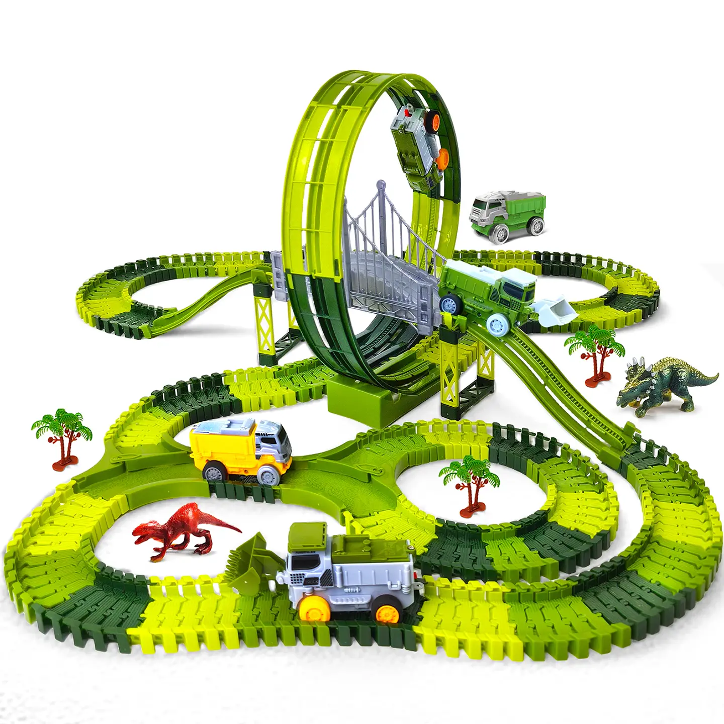 Dinosaur Racing Track Set – Flexible Climbing Rail 22