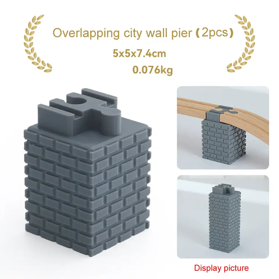 Wooden Train Track Mountain Bridge Accessory Set 26
