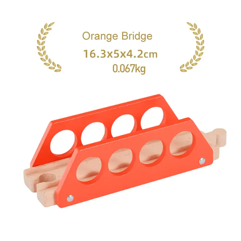 Wooden Train Track Mountain Bridge Accessory Set 32