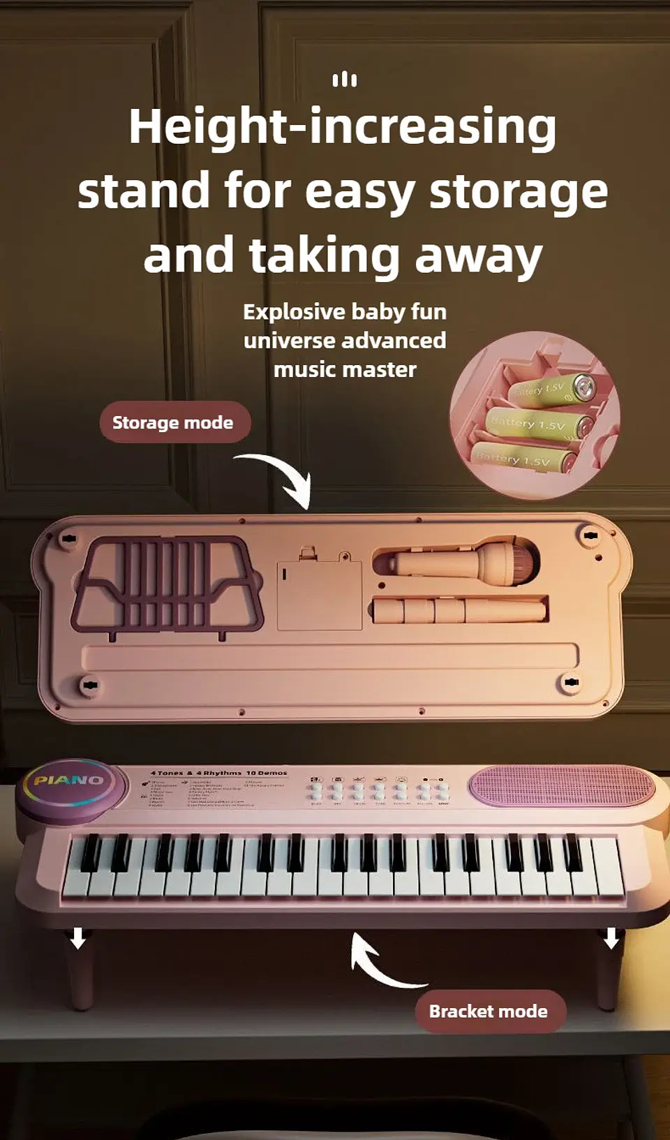 Kids Electric Piano 37-Key – With Microphone 8