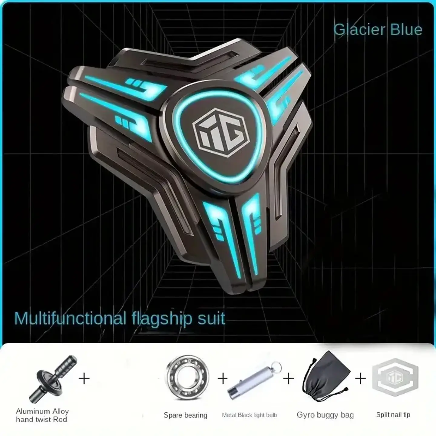 Luminous Metal Fidget Spinner – Silent Bearing 12