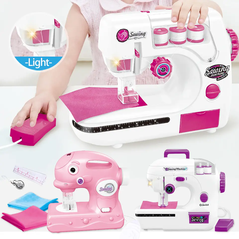 Toy Sewing Machine – Portable with Fabric 2
