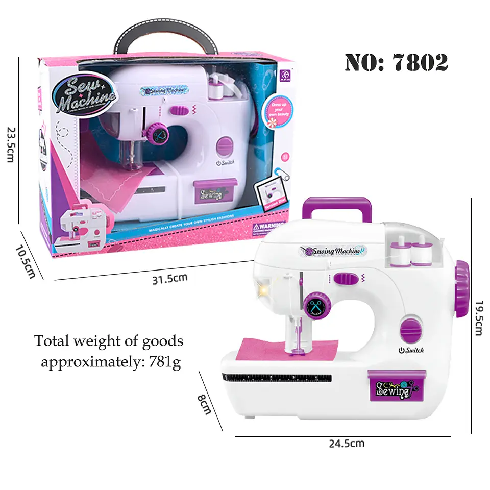 Toy Sewing Machine – Portable with Fabric 6