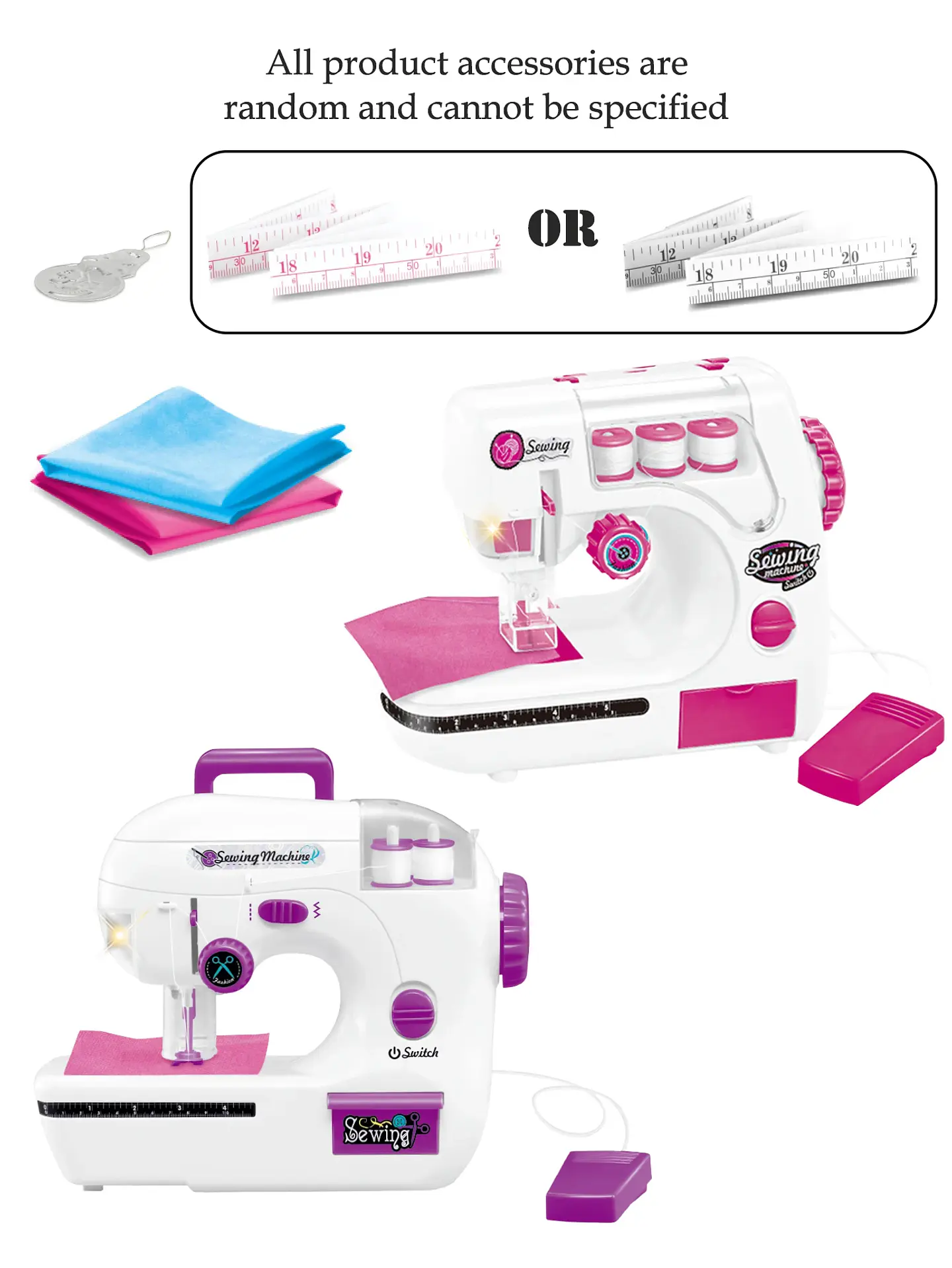 Toy Sewing Machine – Portable with Fabric 16
