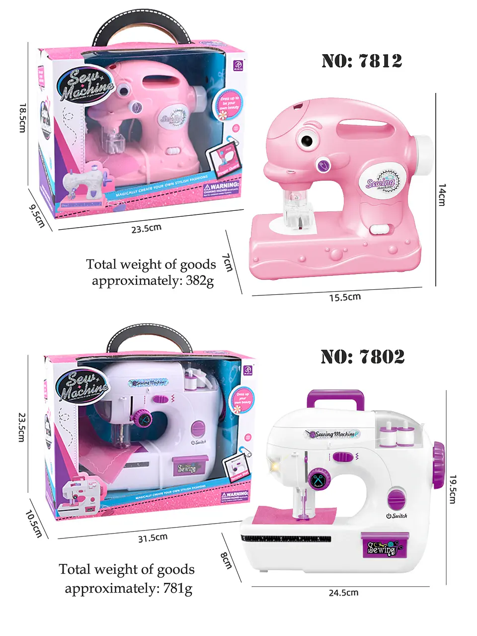 Toy Sewing Machine – Portable with Fabric 18