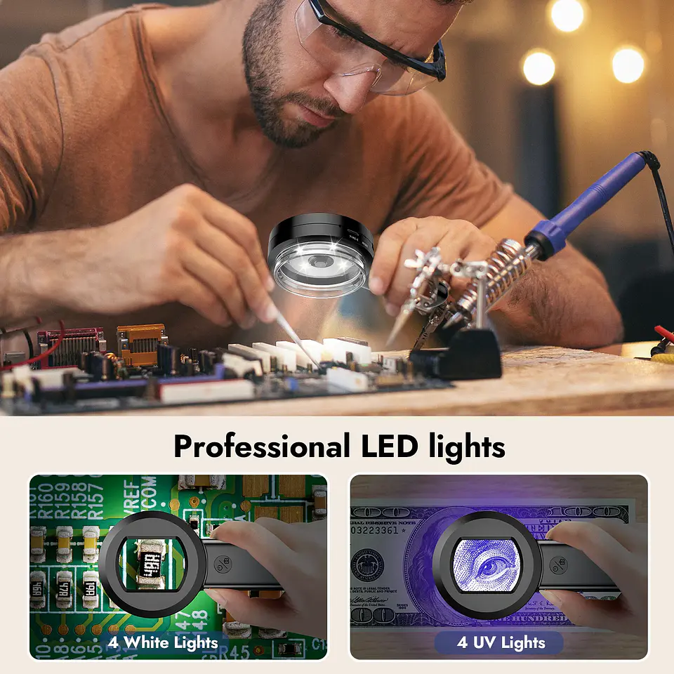 Digital Magnifying Glass – 1000X with UV Light 3