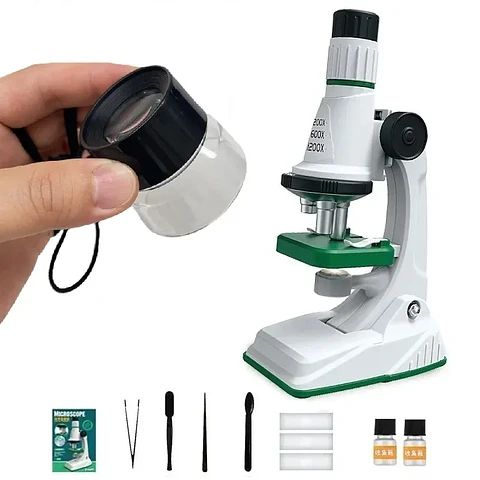 Kids Pocket Microscope Kit – LED Light, 1200x