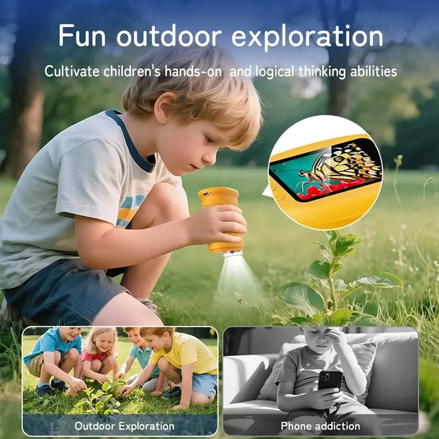 Rechargeable Pocket Microscope – 1000X for Kids 3