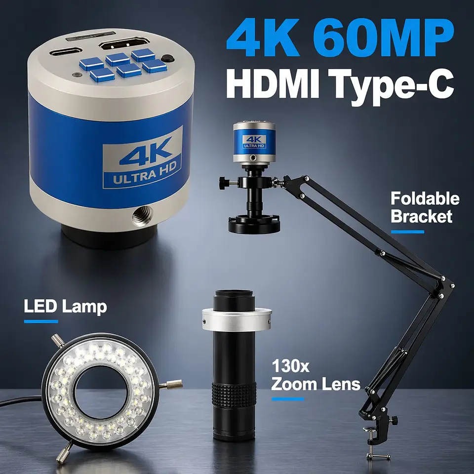 Industrial 4K Digital Microscope – C-Mount, 60MP 8
