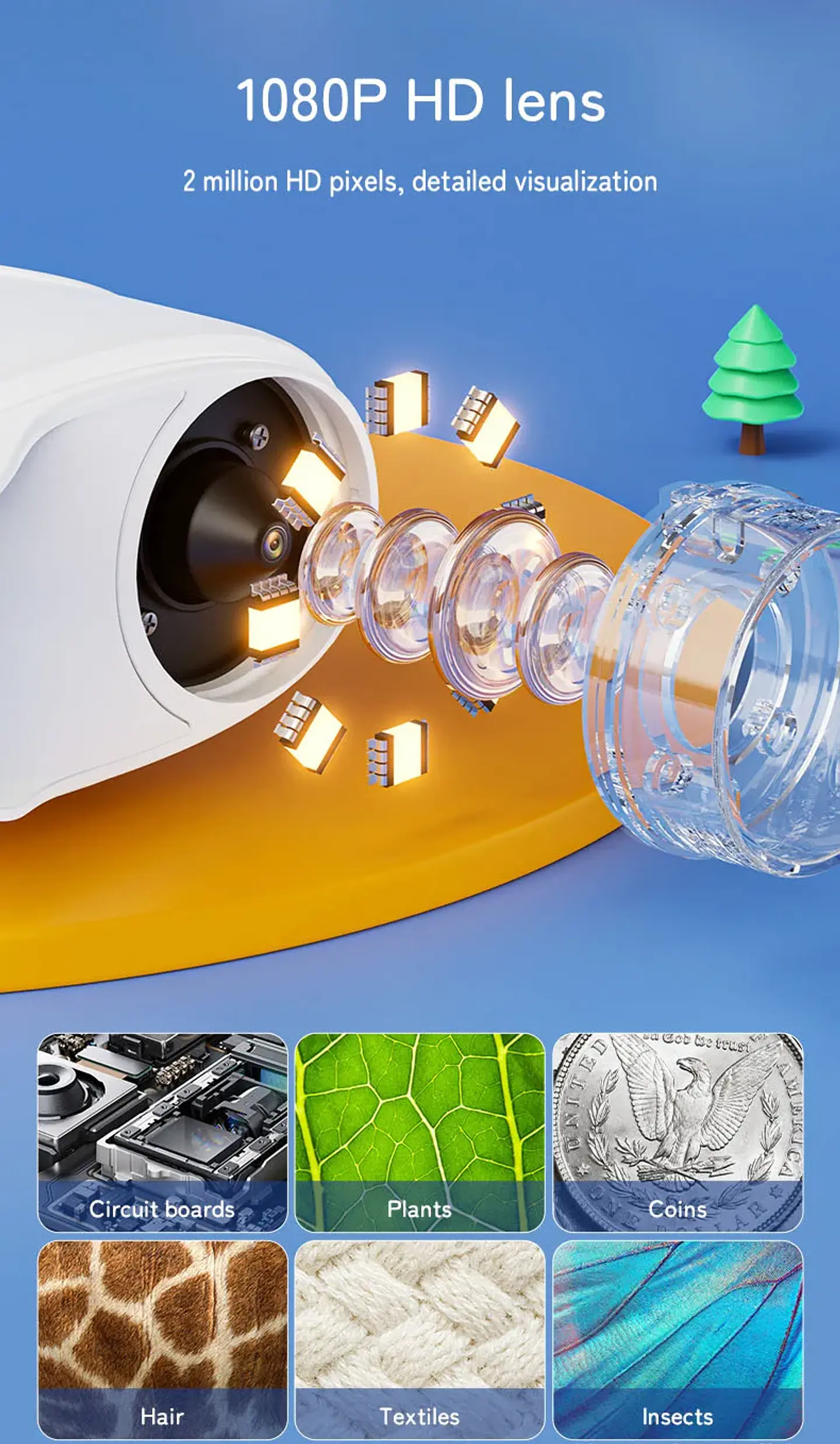 Rechargeable Pocket Microscope – 1000X for Kids 13