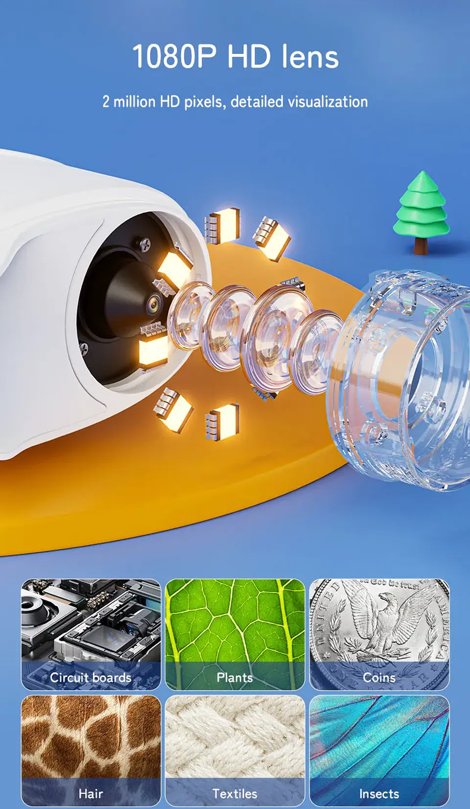 Rechargeable Pocket Microscope – 1000X for Kids 13