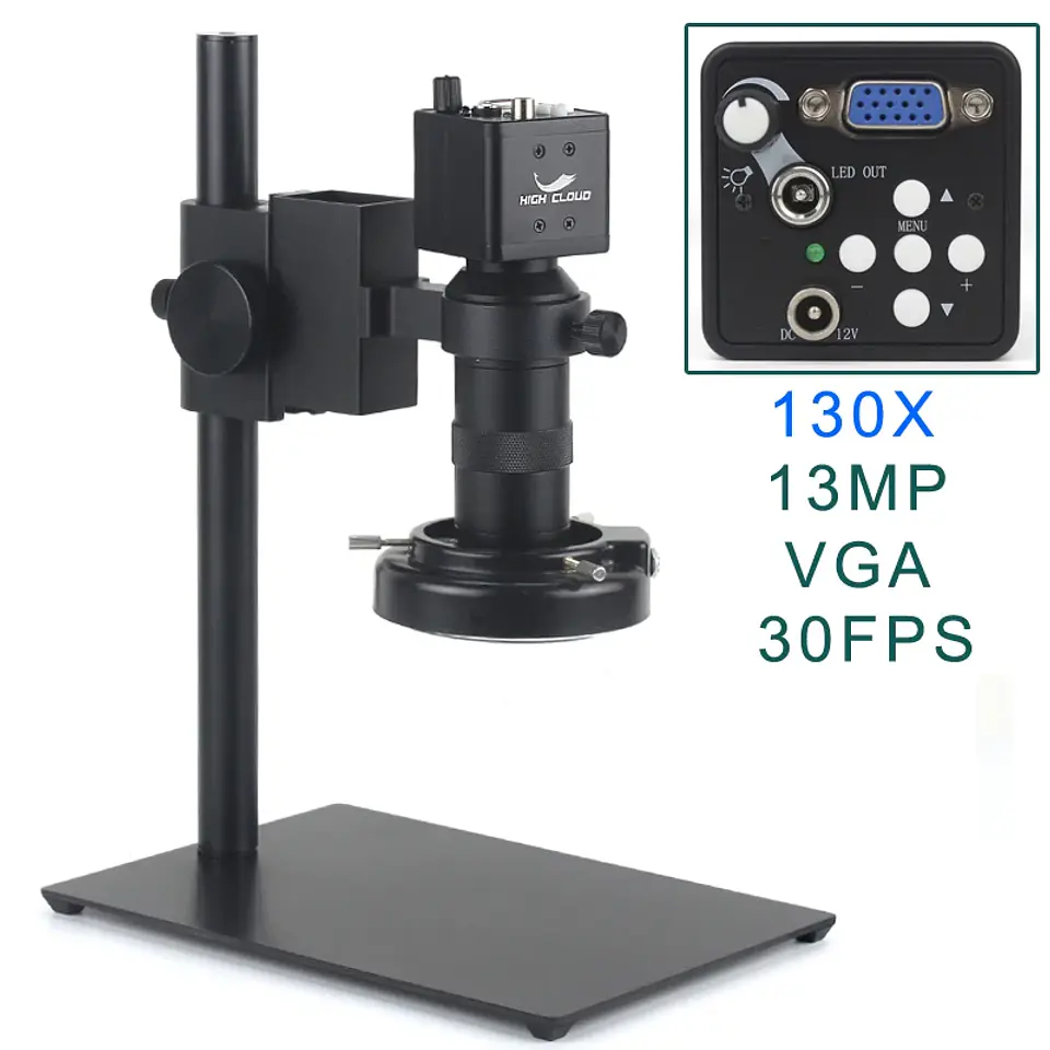 Industrial Video Microscope Camera – 130X Zoom 10
