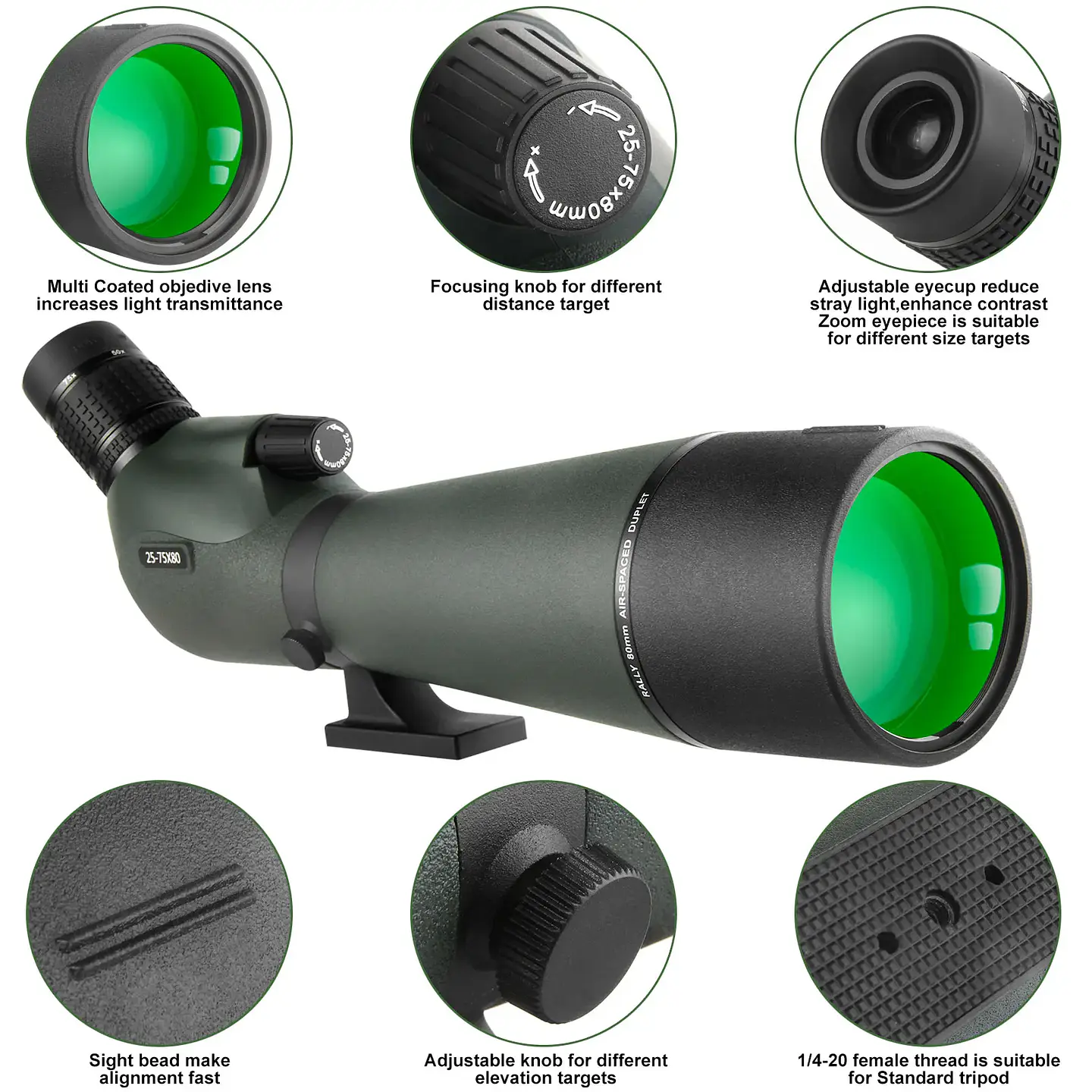 25-75x Spotting Scope – With Tripod & Phone Adapter 5