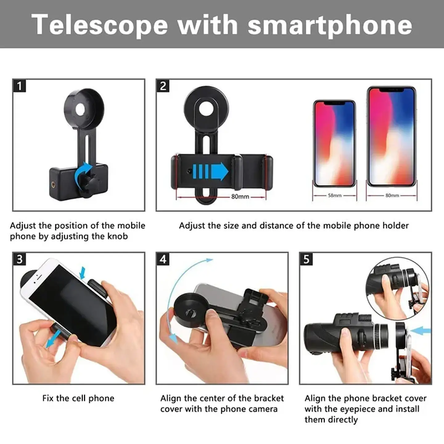 80x100 HD Zoom Monocular Telescope – Portable 10