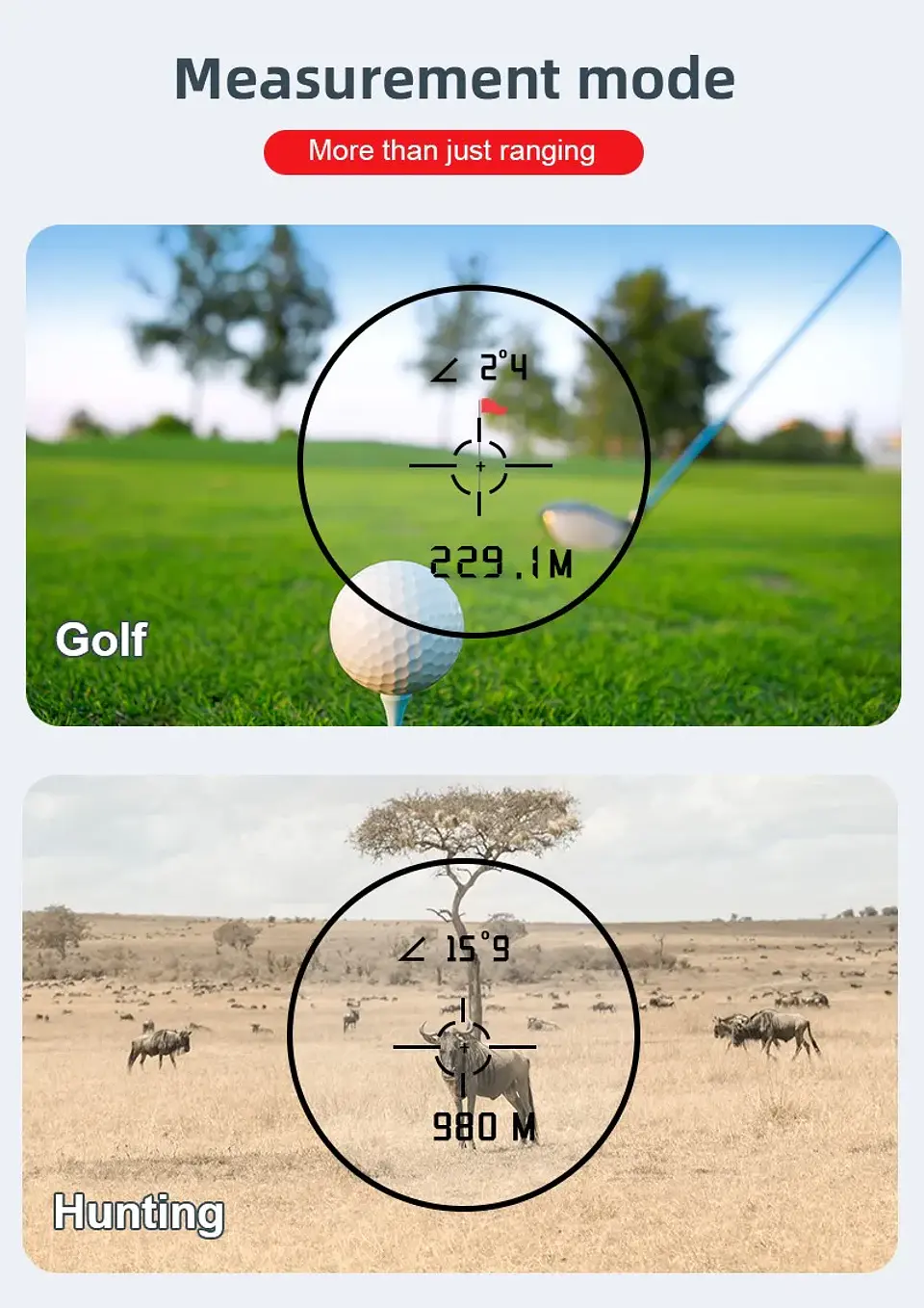 Golf Laser Rangefinder – Rechargeable 1000m 12