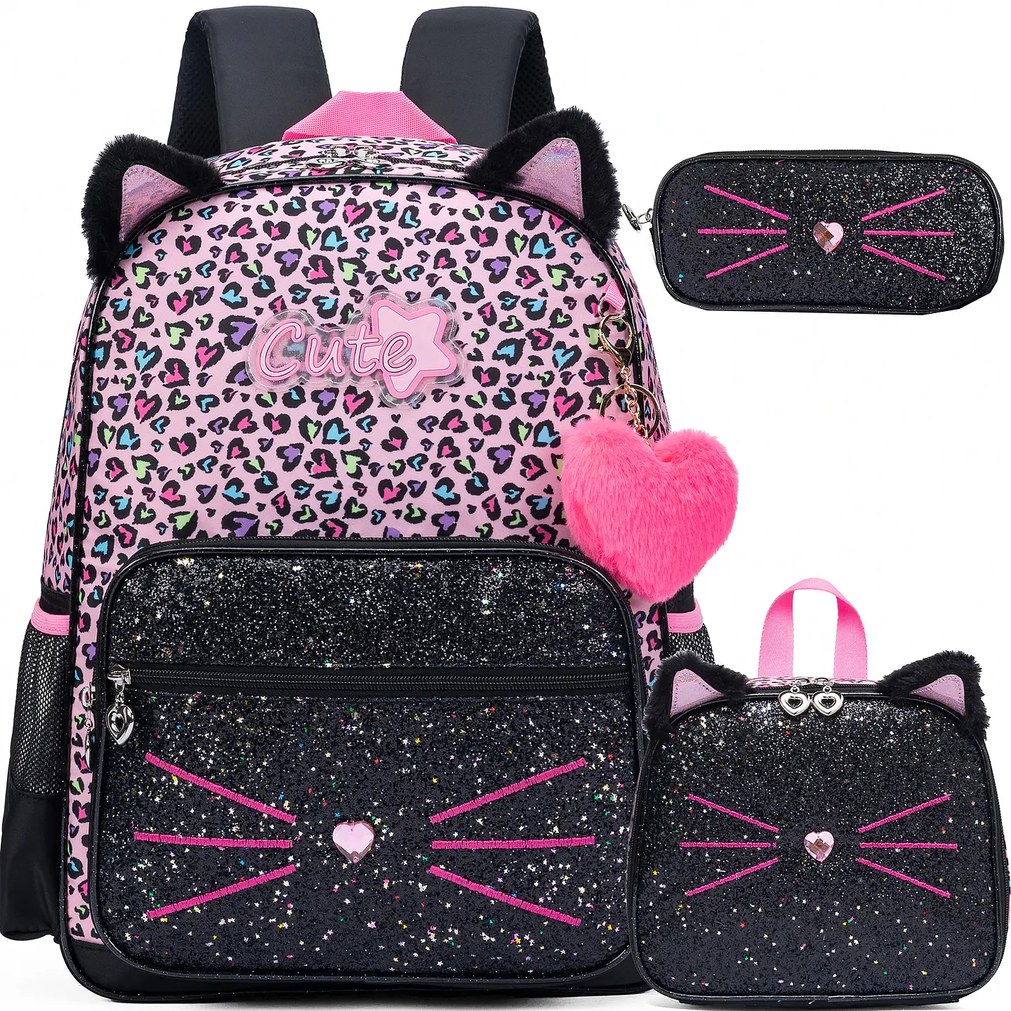 Aesthetic Girls Backpack Set – Lunch Box & Pencil 1