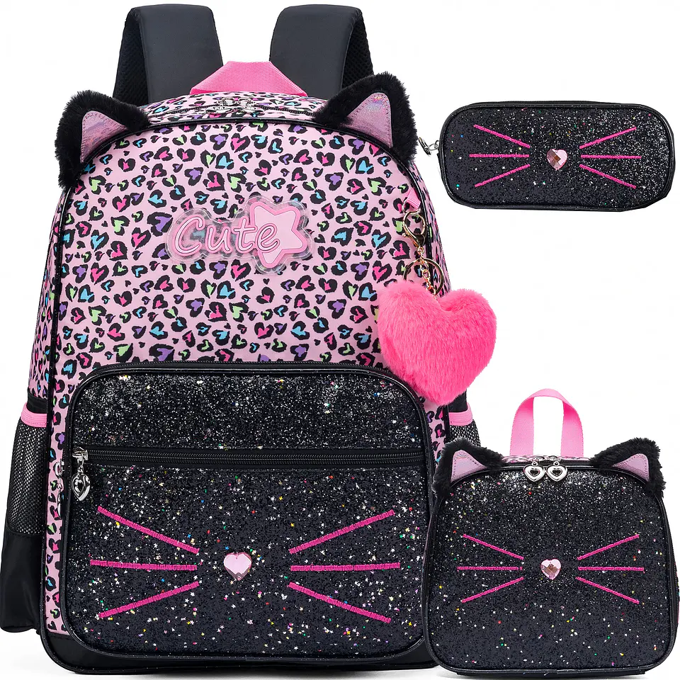 Aesthetic Girls Backpack Set – Lunch Box & Pencil 1
