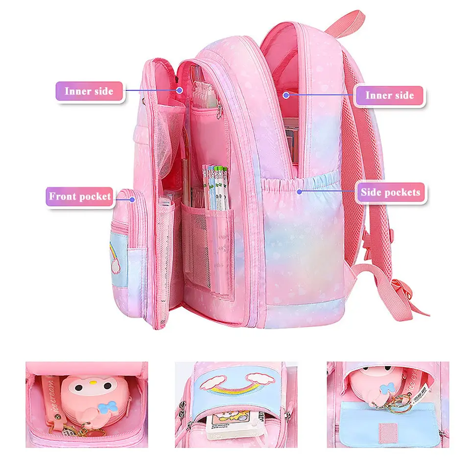 Cute Canvas Backpack for Girls – Large Capacity 4