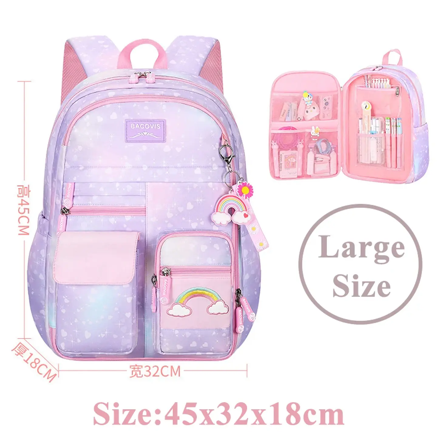 Cute Canvas Backpack for Girls – Large Capacity 11