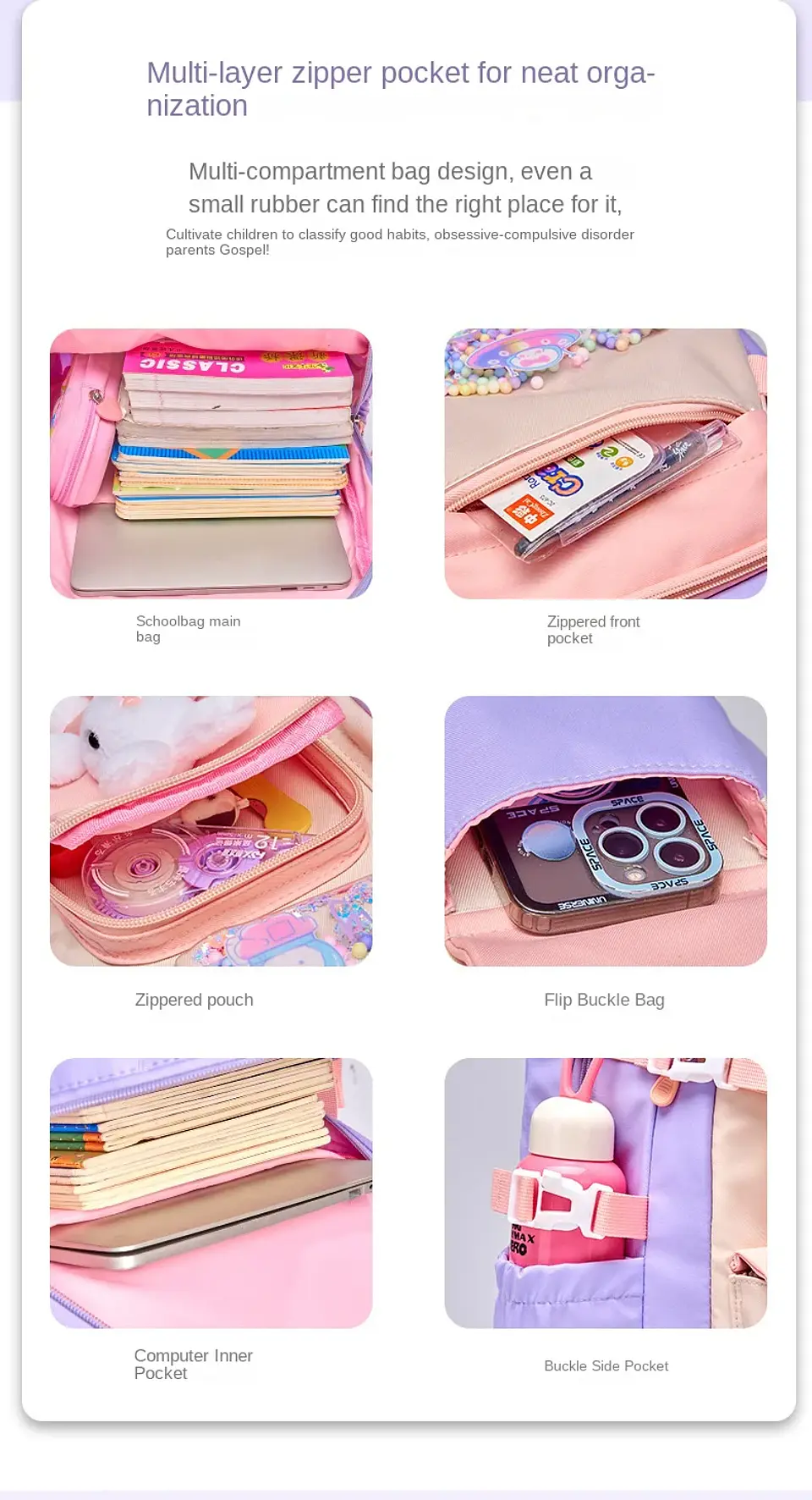 Kawaii Waterproof Schoolbag – Primary School Girls 13