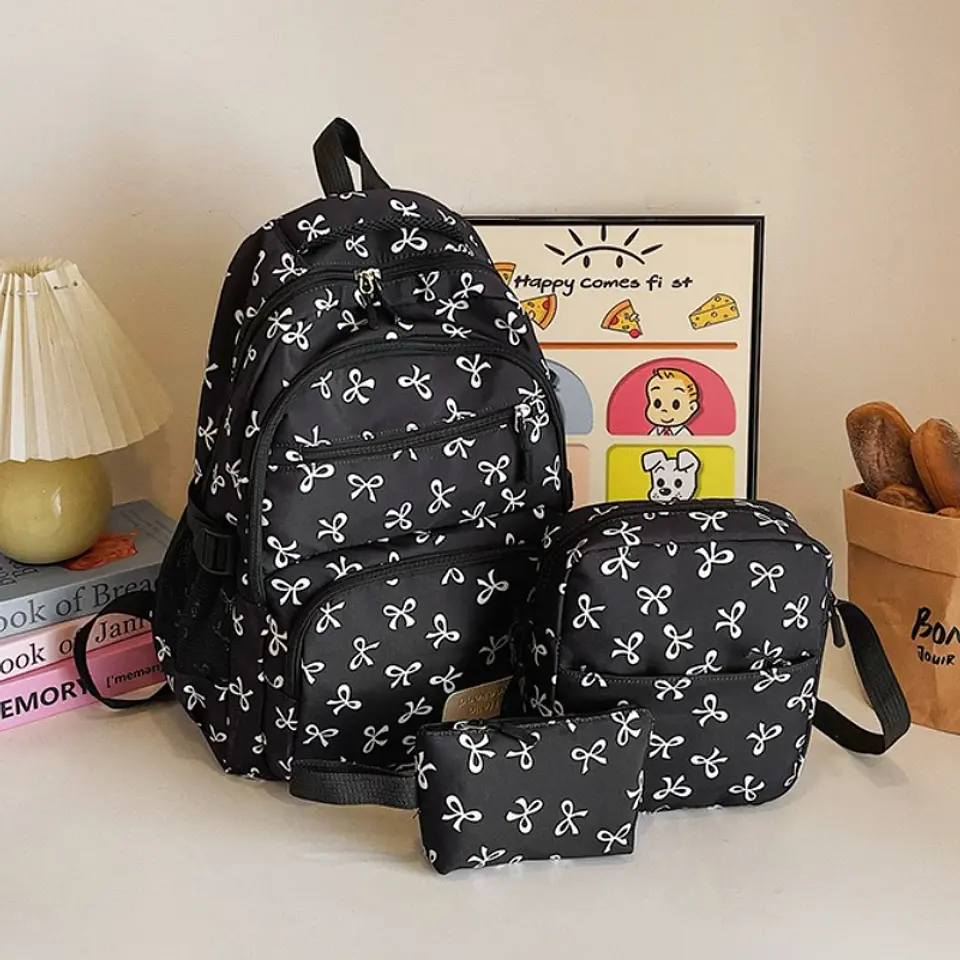 Bow Print Backpack Set – 3 Pieces 9