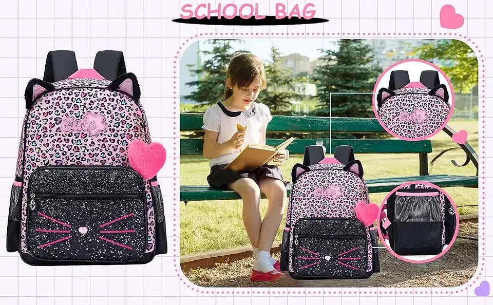 Aesthetic Girls Backpack Set – Lunch Box & Pencil 9