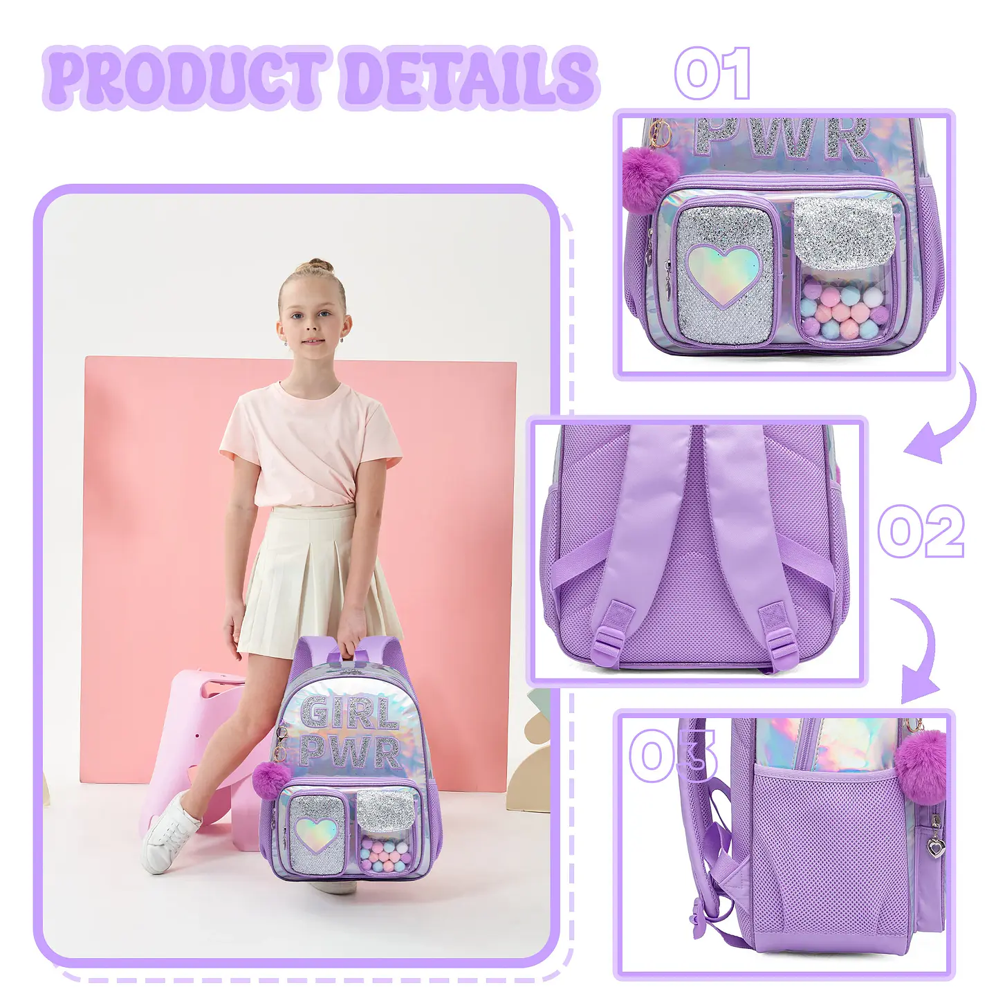 Aesthetic Girls Backpack Set – Lunch Box & Pencil 11